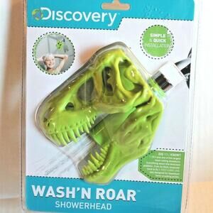 Discovery Wash 'N Roar Green Dinosaur Showerhead Shower Sprayer for Kids Bath